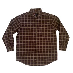 Chaps Ralph Lauren Men's Size L Button Up Long Sleeve Plaid Heavy Adult Shirt